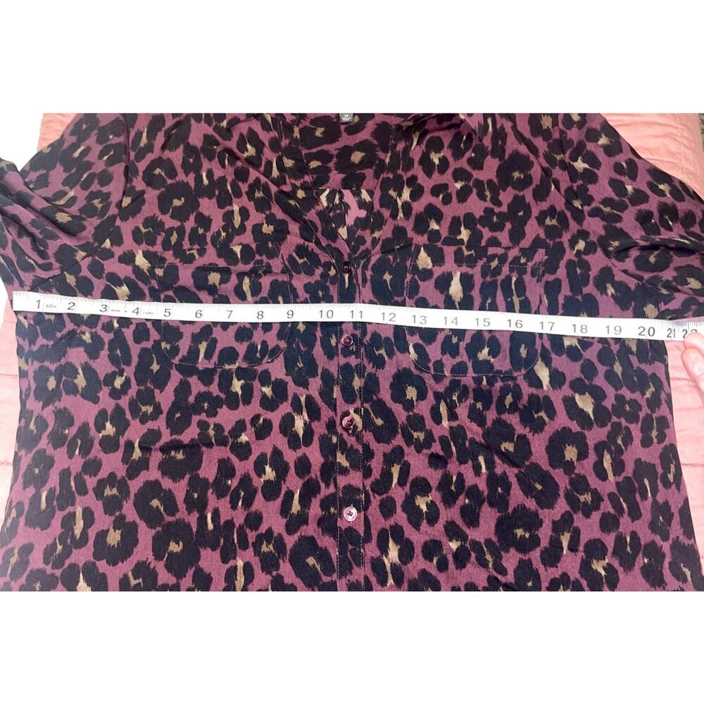 Talbots Leopard Print Button Down Blouse Size M - image 6